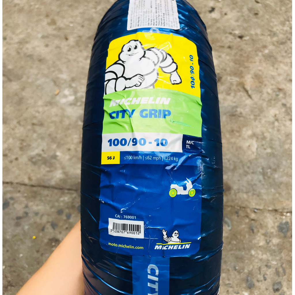 (100/90-10 TL) Vỏ xe Michelin City Grip 100/90-10 TL cho xe tay ga - Vỏ không ruột