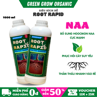 Thuốc kích rễ Root Rapid chai 1 lít Green Grow Organic, thuốc kích rễ cho cây bổ sung Auxin NAA siêu ra rễ cực mạnh