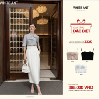Chân Váy Bút Chì Dáng Dài Xếp Ly Nữ White Ant, EUNICE PENCIL SKIRT Chất Liệu vải TENCEL, Hàng Thiết Kế Cao Cấp 110100080