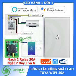Công Tắc Thông Minh Bình Nóng Lạnh Wifi Công Suất Cao Tuya Smartlife 20A - 4400W, Hẹn Giờ Điều Khiển Từ Xa Qua App