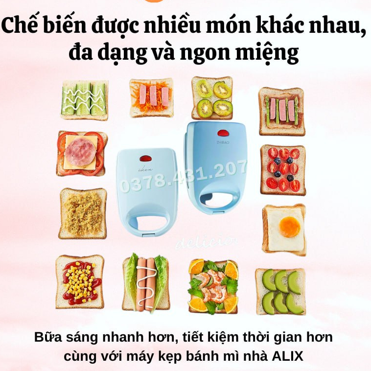 Máy Nướng Bánh Mì Máy Làm Bánh Santwich Chống Dính Tốt Titan.st
