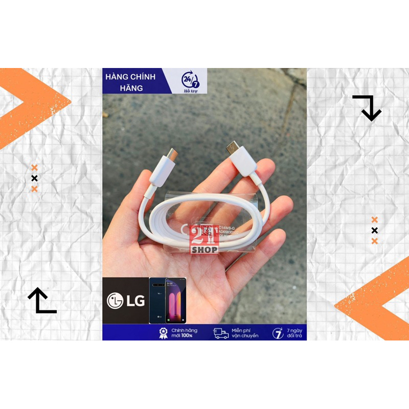 CÁP LG V60 CHUẨN ZIN 2 ĐẦU TYPE-C, HỖ TRỢ DÒNG SẠC LÊN ĐẾN 25W, HẠN CHẾ KHẢ NĂNG LỎNG CHÂN SẠC CỦA L