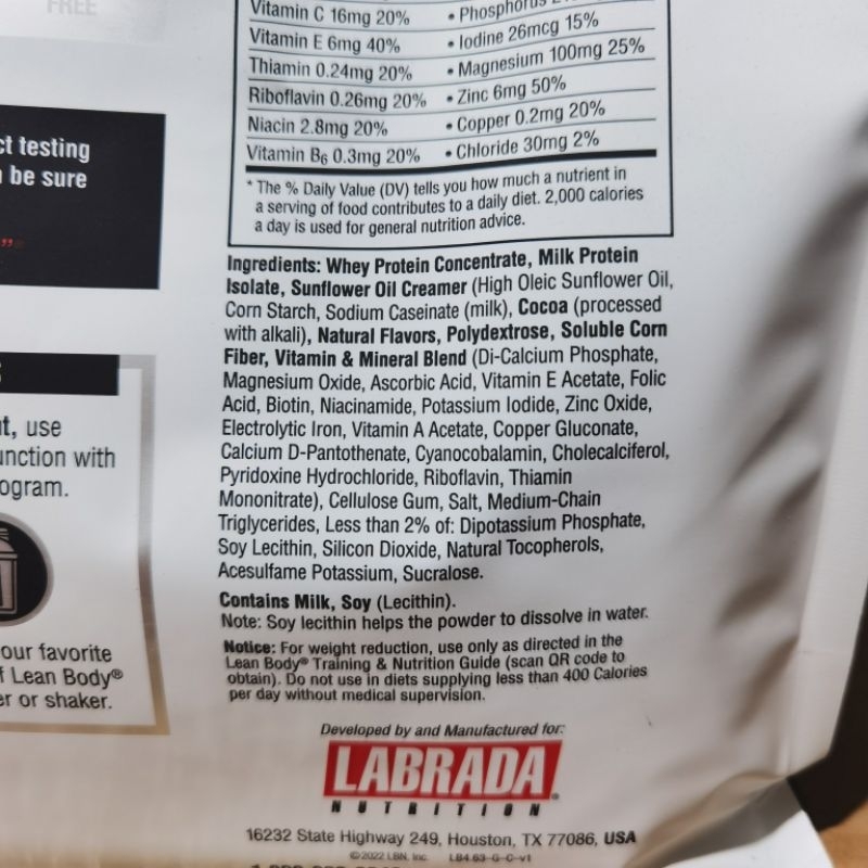 LABRADA LEAN BODY 2,1 KÝ 30 LẦN DÙNG - LEANBODY BỮA ĂN THAY THẾ - MEAL REPLACEMENT - TĂNG CƠ GIẢM MỠ - CHÍNH HÃNG BBT