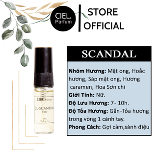 Nước hoa nữ CL SCANDAL Edp chính hãng CIEL Parfum 3ml phong cách gợi cảm, sành điệu thu hút mọi ánh nhìn CP15
