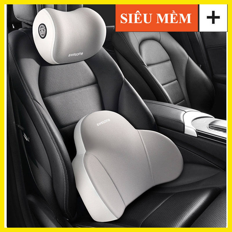 GỐI ĐẦU VÀ TỰA LƯNG CAO CẤP AWESOME BẢN THIẾT KẾ MỚI ÔM TRỌN CỔ VÀ THẮT LƯNG, MANG LẠI CẢM GIÁC DỄ CHỊU MỖI KHI NGỒI LÂU