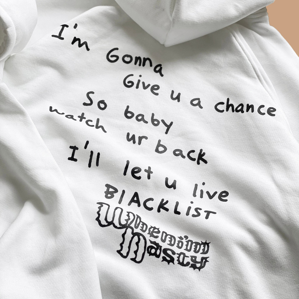 Áo khoác nỉ nam nữ in hoạ tiết trắng đen Trouble Maker thiết kế WHENIMNASTY