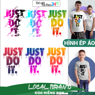 - hình chữ just do it jd4 in bằng bàn ủi, bàn là