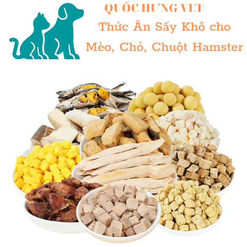 Thức Ăn Sấy Khô cho Mèo, Chó, Chuột Hamster 50g- Quốc Hưng Vet