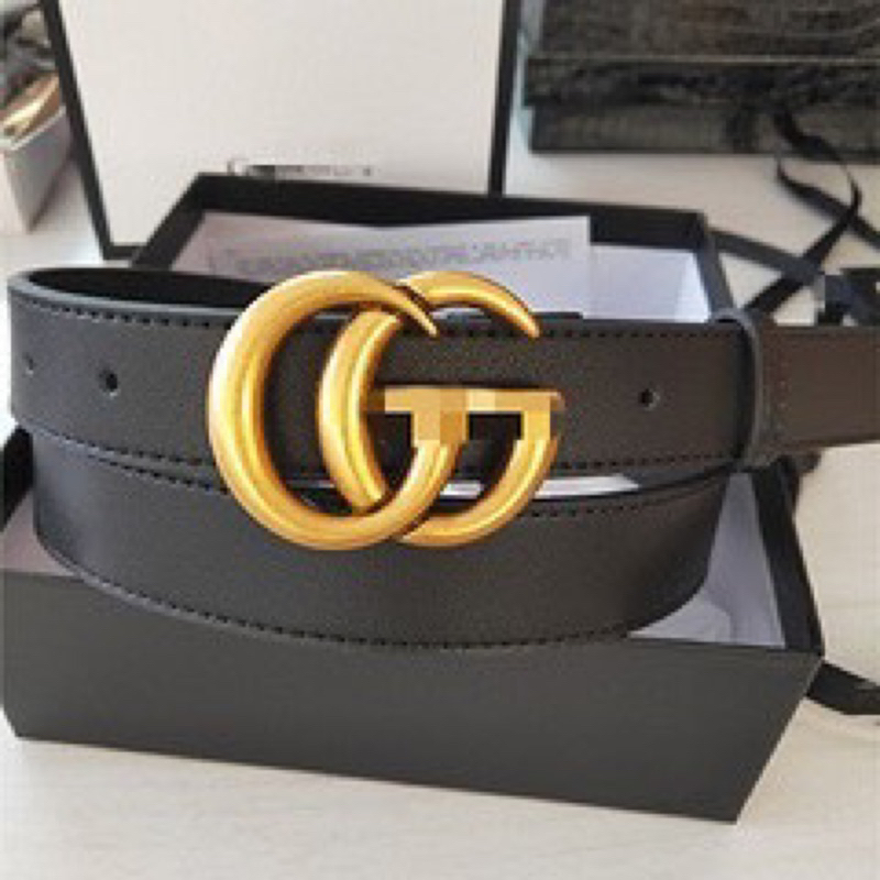Thắt lưng dây nịt chữ G.G mặt mạ vàng