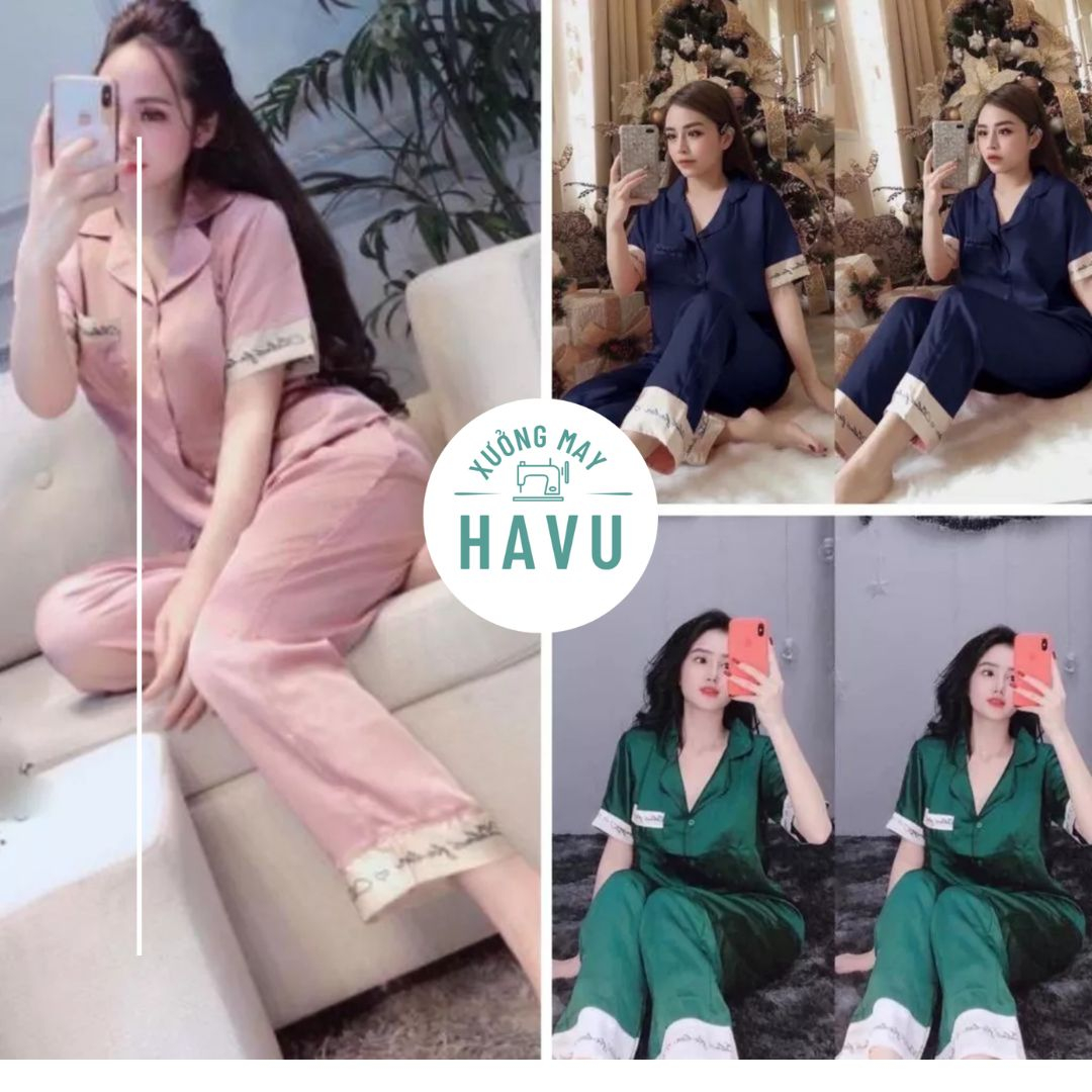 Bộ pijama chữ kí nhiều màu đẹp, đồ ngủ nữ quần dài kèm áo thun cộc tay mặc nhà ulzzang