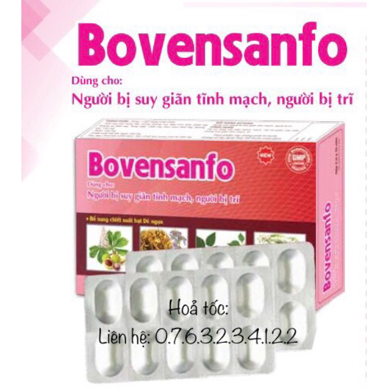 Viên uống giảm trĩ, hỗ trợ suy giãn tĩnh mạch BOVENSANFO
