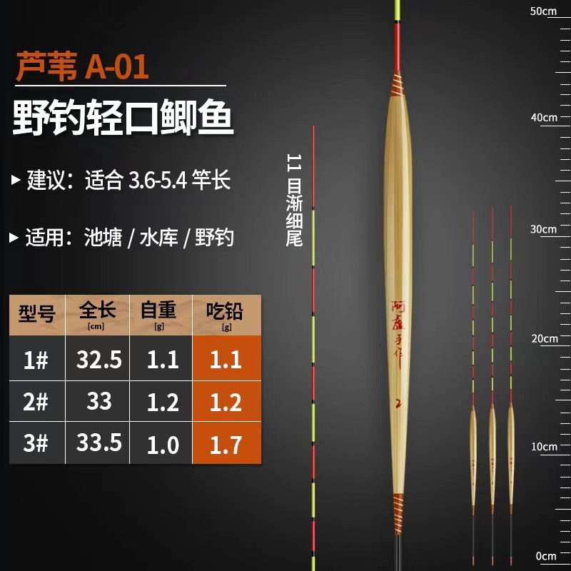 Phao câu đài, phao cỏ lau chuyên rô phi tải chì từ 1.1g đến 2.0g