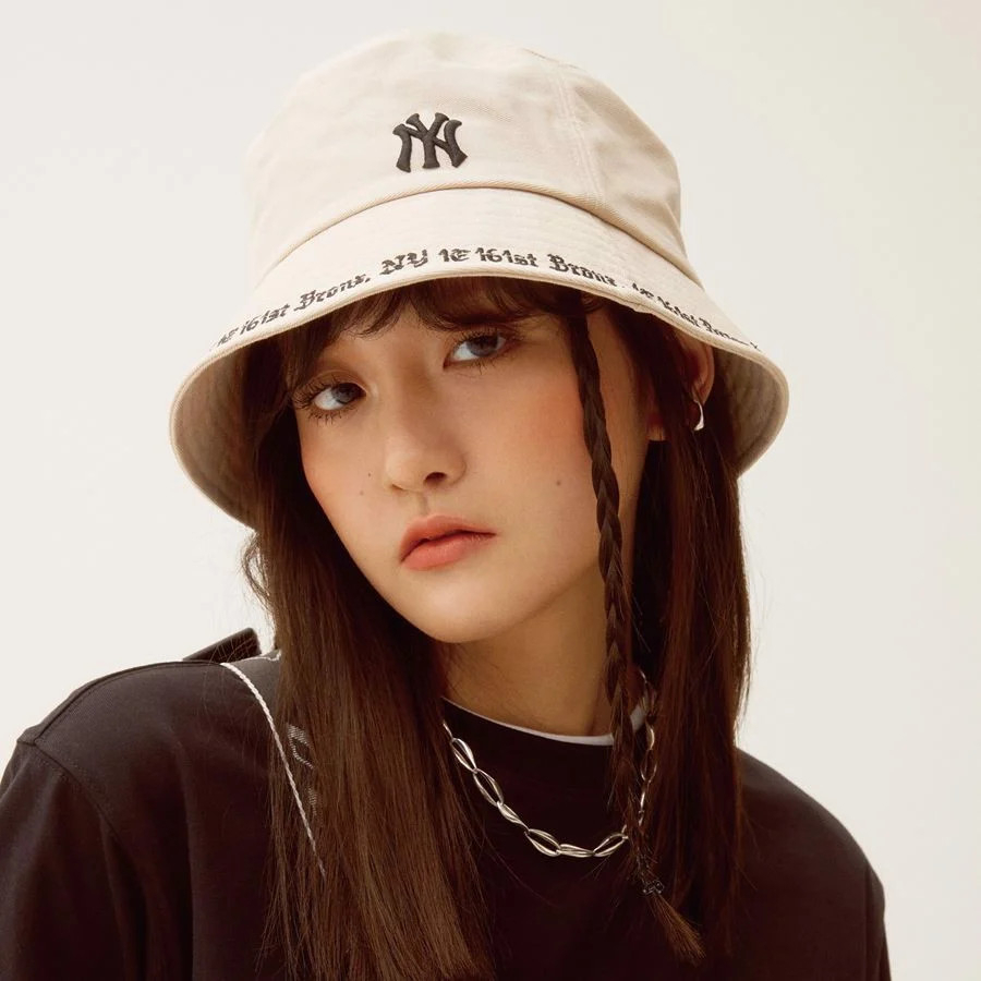 Mũ bucket MLB Gothic Stadium NY nón tai bèo vành tròn chất kaki full team tag - PASIO