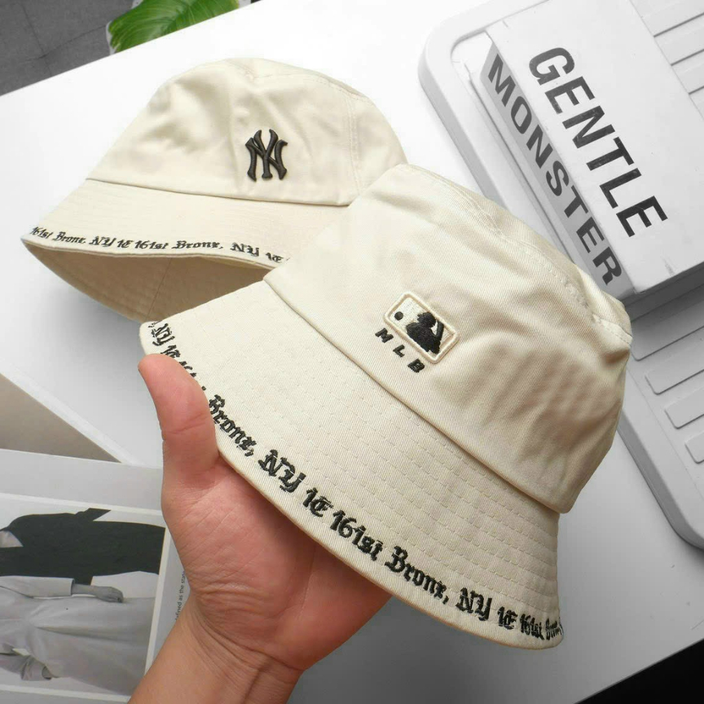 Mũ bucket MLB Gothic Stadium NY nón tai bèo vành tròn chất kaki full team tag - PASIO