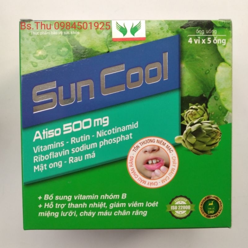 Sun Cool hộp 20 ống hỗ trợ thanh nhiệt, hết nhiệt miệng, chảy máu chân răng dùng được cho trẻ sơ sinh