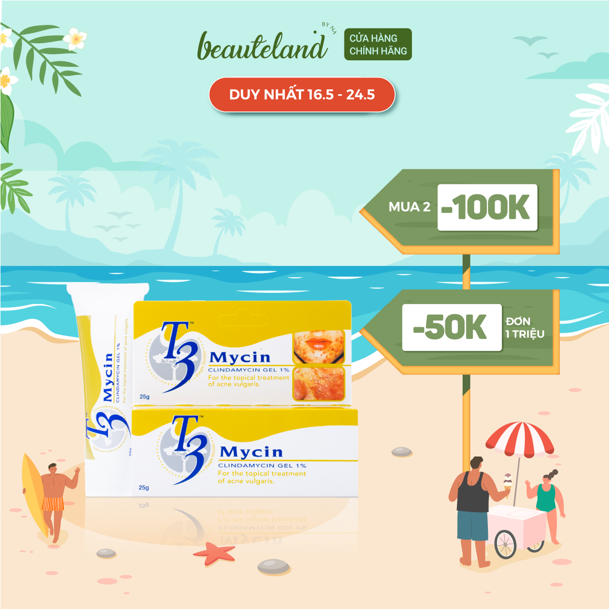 Gel hỗ trợ giảm mụn T3 Mycin