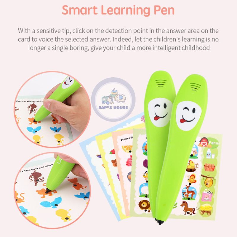 Bút Đọc Thẻ Thông Minh, Bút Đọc Thông Minh Kèm 12 Thẻ Học Tiếng Anh Dành Cho Bé, Giáo Dục Sớm Cho Bé Làm Quen Tiếng Anh