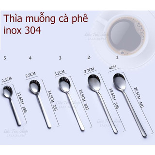 Thìa inox cafe sinh tố 18cm 13cm 12cm lẻ 1 chiếc