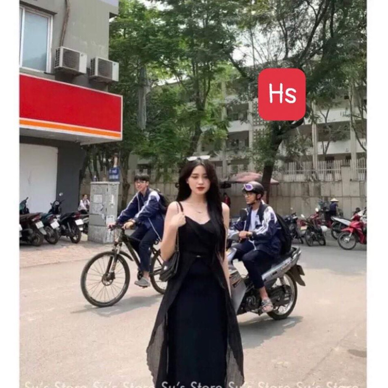 Áo 2 dây vạt dài tà váy Hs2023