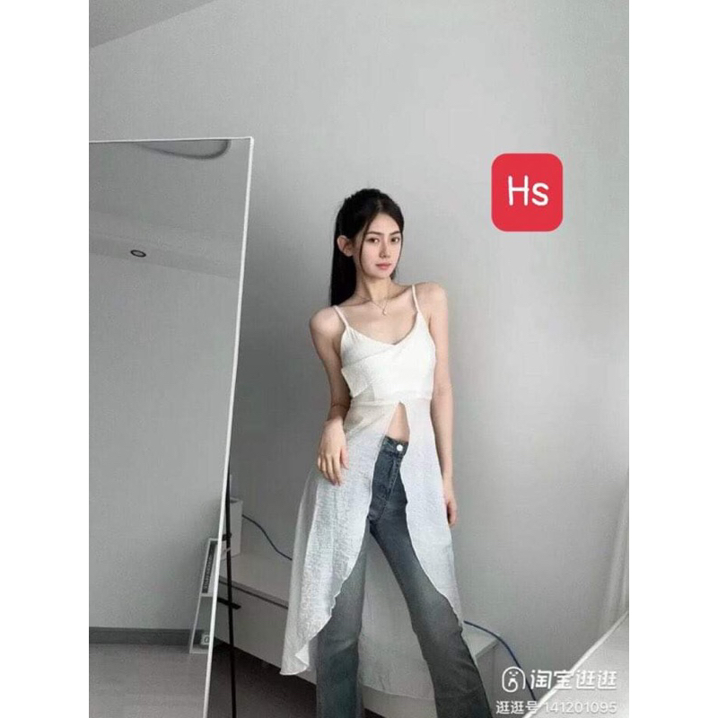 Áo 2 dây vạt dài tà váy Hs2023