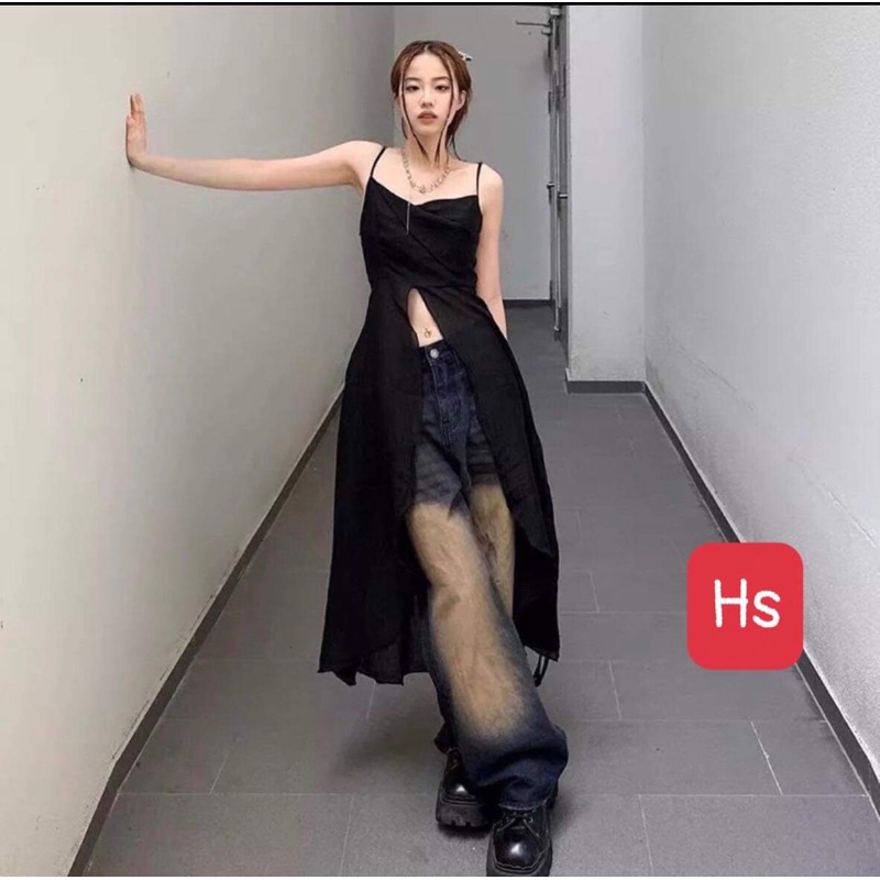 Áo 2 dây vạt dài tà váy Hs2023