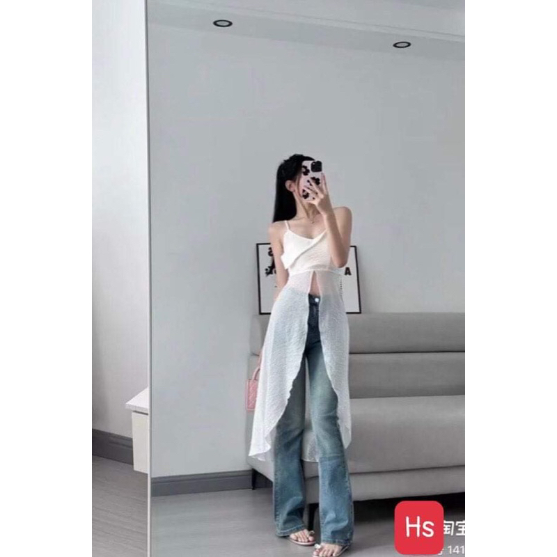 Áo 2 dây vạt dài tà váy Hs2023