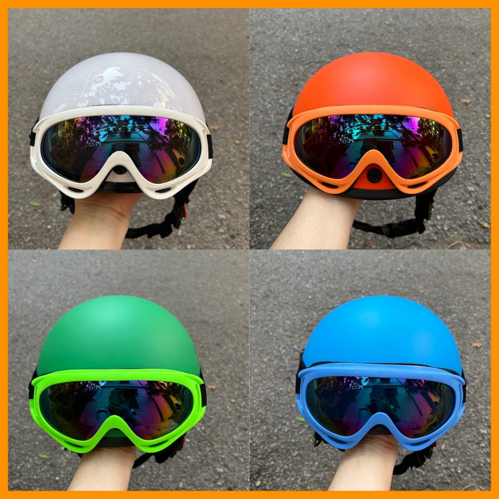 Kính UV nhiều màu gắn mũ bảo hiểm(mẫu mới),kính UV gắn nón bảo hiểm nửa đầu,mũ 1/2,mũ 3/4 đi phượt,phụ kiện trang trí