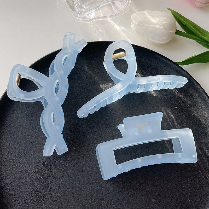 Kẹp Tóc Hình Cá Mập Màu Xanh Dương Nhám Kiểu Hàn Quốc Thời Trang Mùa Hè