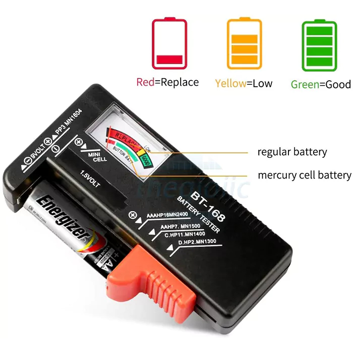 Máy kiểm tra pin AA/ AAA/ C/ D/ 9V/ 1.5V sử dụng tiện lợi - BT 168 Bộ Kiểm Tra Dung Lượng Pin