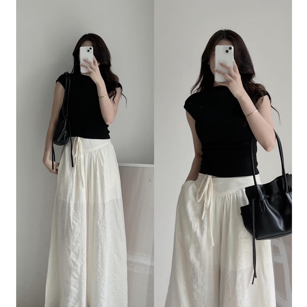 Áo croptop rút lưng dáng cổ lọ tay hến Heppy - Áo thun zip kiểu rút thân sau _Aothunzip00152_P0K12