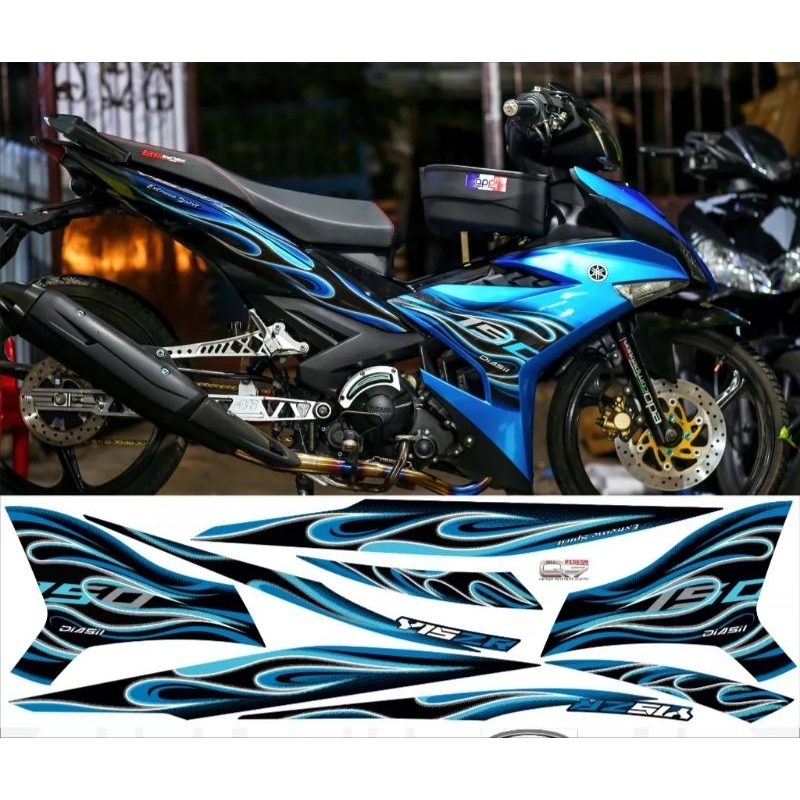 tem rời exciter 150 xanh đen lửa