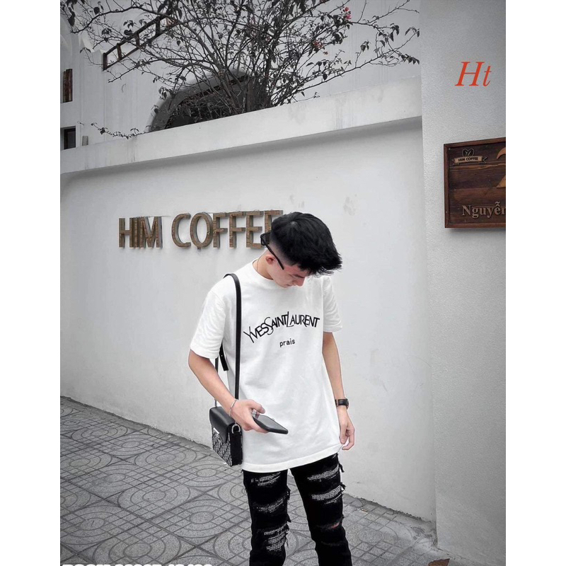 Áo phông yves saint lau rent nam nữ tay lỡ unisex