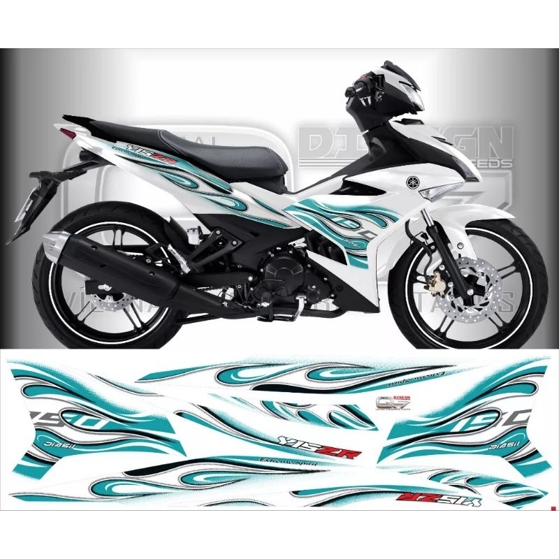tem rời exciter 150 trắng xanh lửa