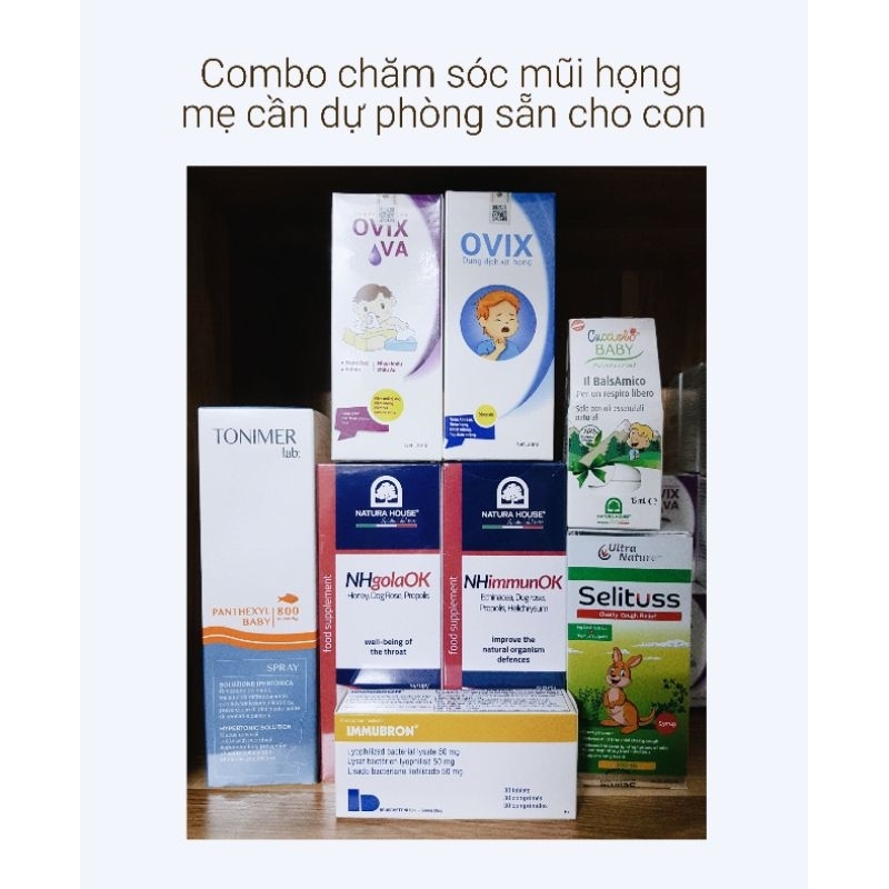 Combo bộ sản phẩm Ovix xịt mũi họng cho bé, phòng ngừa bệnh hô hấp, tăng sức đề kháng