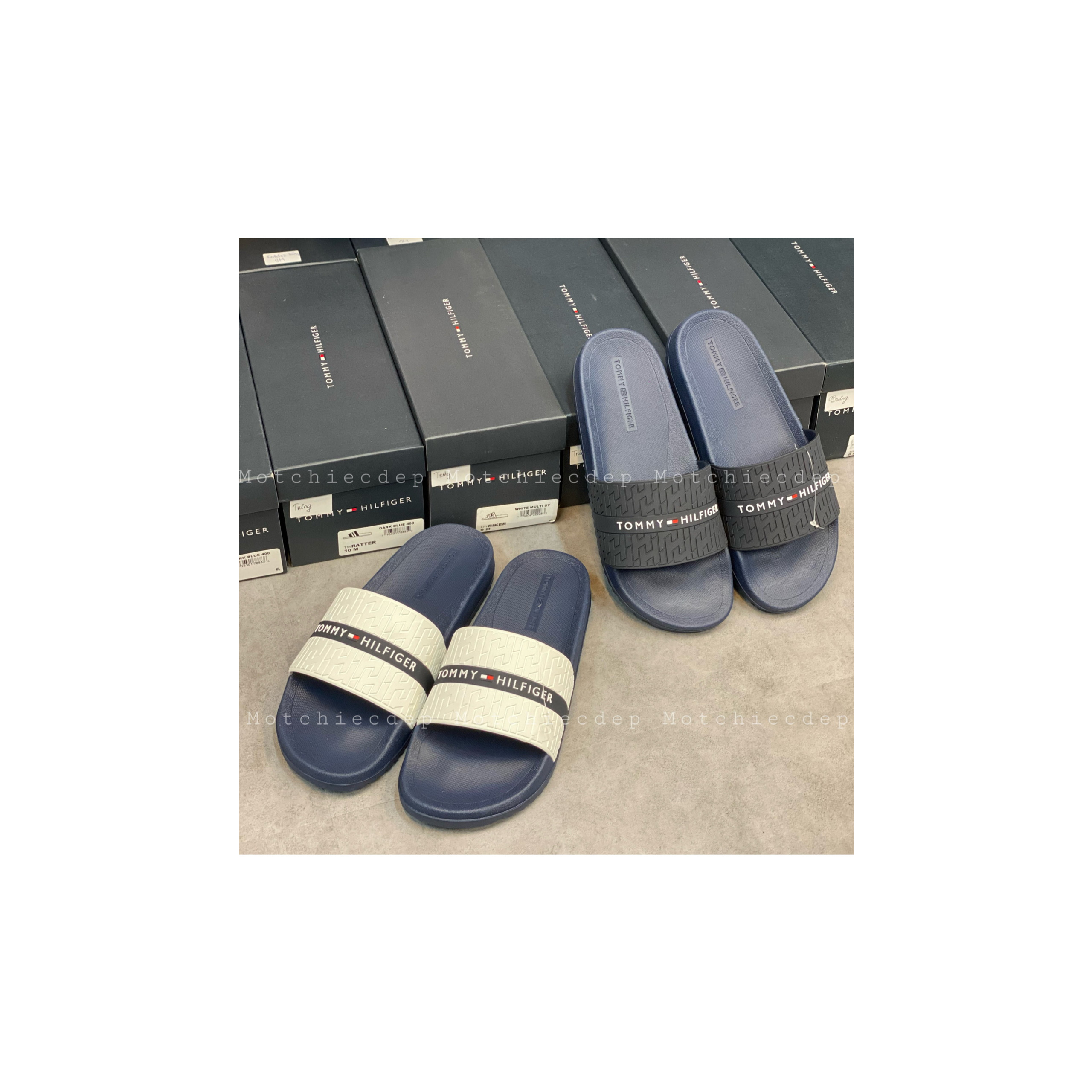 DÉP TOMMY HILFIGER REID CHÍNH HÃNG QUAI CAO SU NHẸ-BỀN-FULL BOX AUTHENTIC CÓ BILL