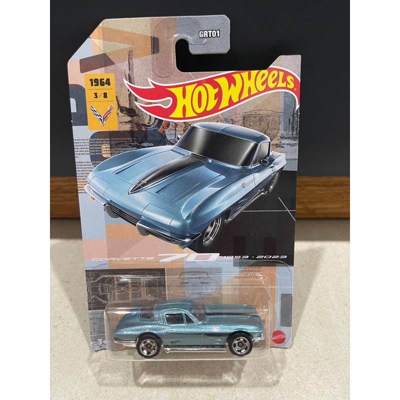 Xe mô hình đồ chơi Hotwheels 1:64 - CORVETTE 70 (1953-2023) - '64 Corvette Stingray