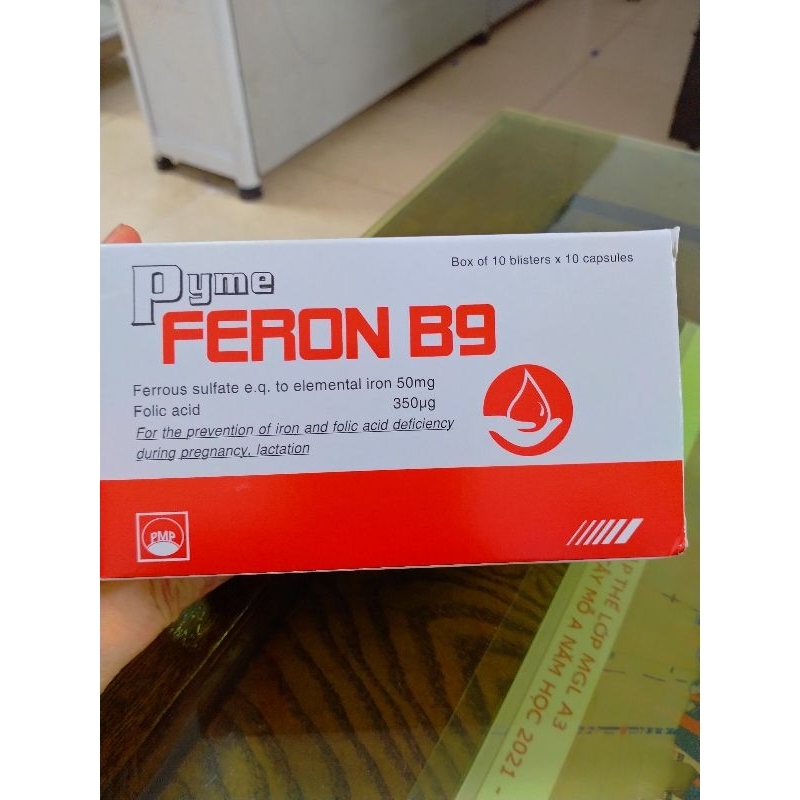 Feron B9 hộp 100viên phòng thiếu sắt và acid folic trong thời kỳ mang thai,cho con bú