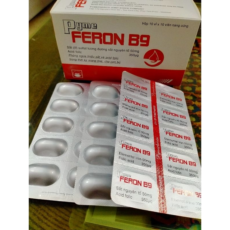 Feron B9 hộp 100viên phòng thiếu sắt và acid folic trong thời kỳ mang thai,cho con bú