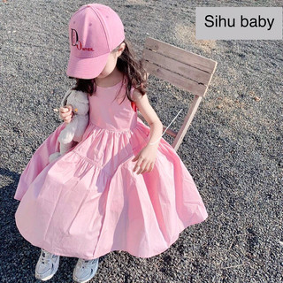 Đầm sát nách màu hồng baby size 10-36kg