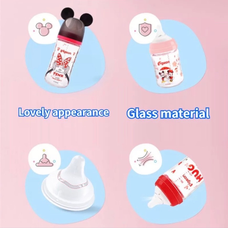 Bình Sữa Pigeon Minnie DISNEY Thiết Kế Chất Lượng Cao Cho Bé