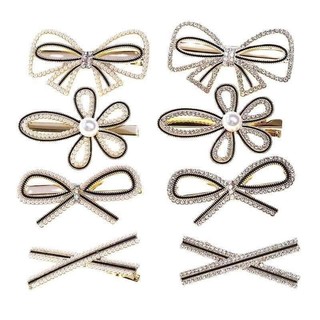 Set 4 kẹp tóc đính đá phong cách Hàn Quốc