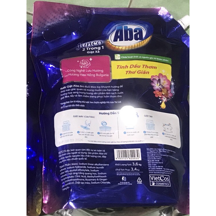 Nước giặt Aba Hương nước hoa 3,6 kg