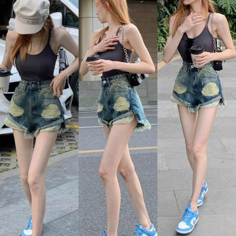 quần Short jeans, short bò dáng xoè lai viền màu siêu hot ( hình thật 100%) | BigBuy360 - bigbuy360.vn