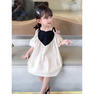 đầm kem phối trái tim size 12-38kg