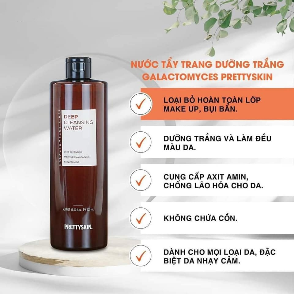 Nước Tẩy Trang Dưỡng Trắng Prettyskin Galactomyces First Deep Cleansing Water 500ml