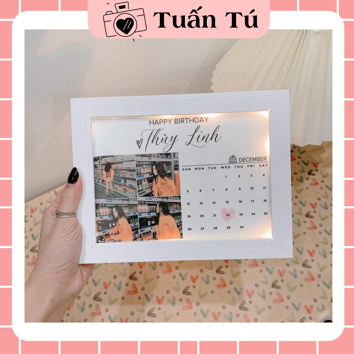 Khung ảnh thiết kế theo yêu cầu 15x21cm làm quà tặng Khung ảnh handemade