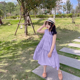 đầm sát nách màu tím xanh size 12-38kg