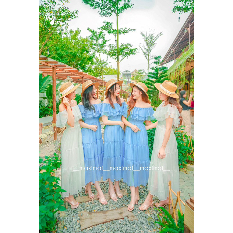 Trễ vai chân tầng diện nhóm siêu xinh - Thiết kế by Maxi Mai
