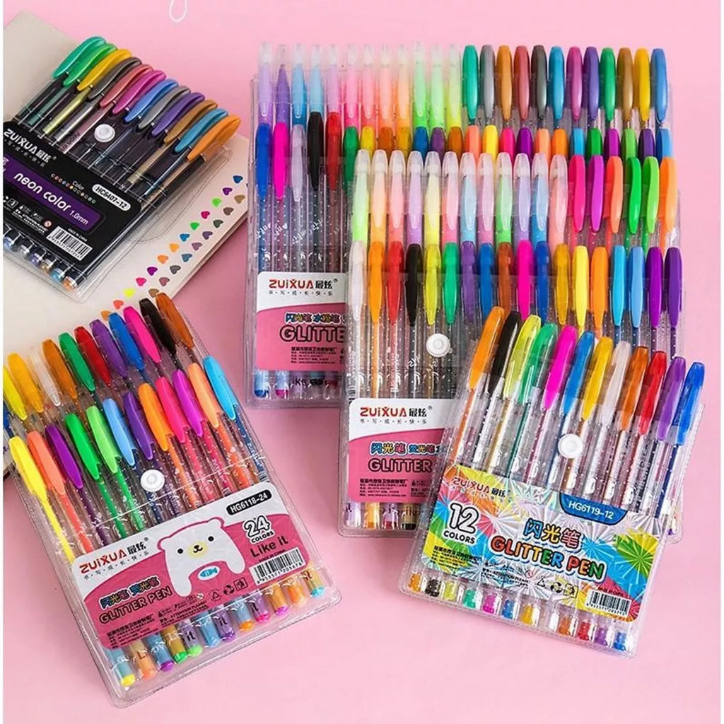 Hộp 12 Cây Viết Nhũ Kim Tuyến 12 Màu