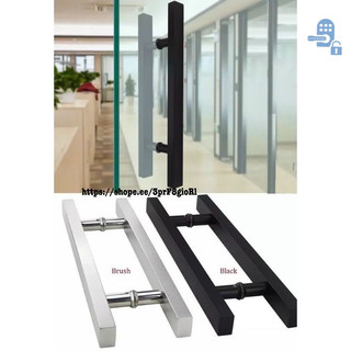 Tay nắm cửa kính Inox hộp 20x40 chân tròn hàng dày